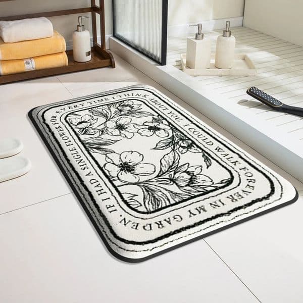 h Designer Simple Thickened Bathroom Flannel Soft Floor Mat Shower Room Absorbent Door Household Toilet Nonslip Foot Free Shipping