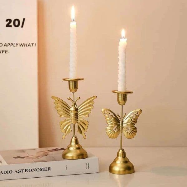Multiple Styles Elegant Butterfly Candle Holder Unique European Style Leaf Candlestick Stand Luxury Iron Aromatherapy Rack Table XJ260305