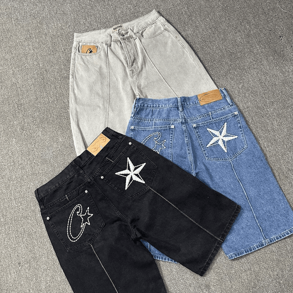 Men's Y2K Shorts Hip Hop Retro Loose Fit Shorts Fashionable Shorts Hip Hop Demon Designer Belt Short Pants