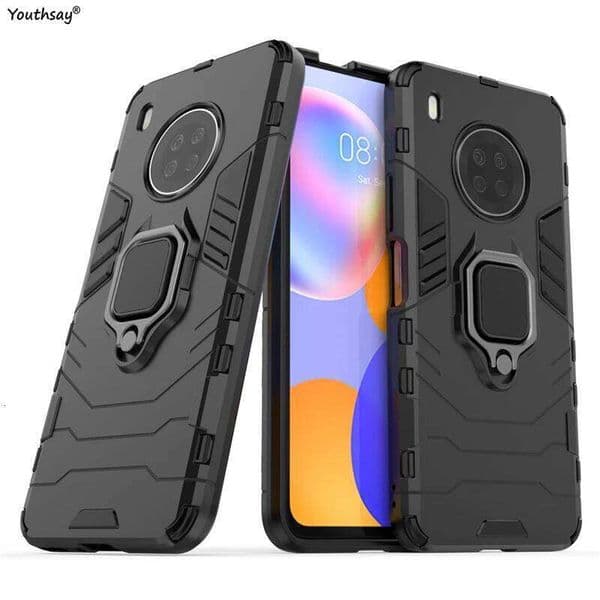 Protective Armor Silicone Shell Fundas Finger Ring Cover For Y9A Case H260305