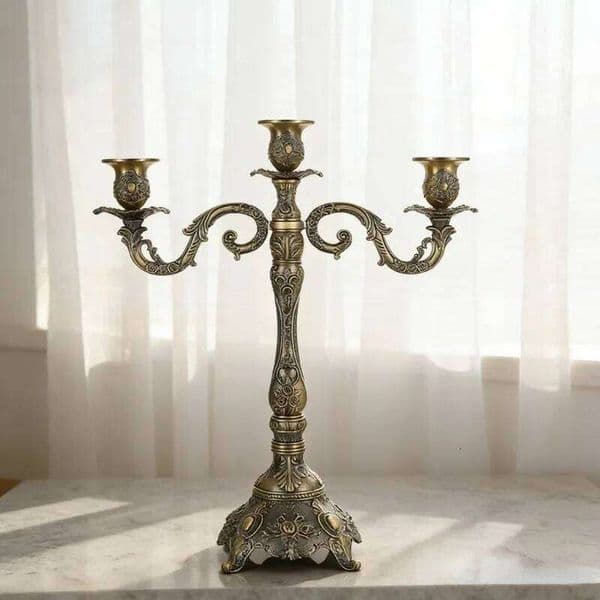 Bronze Metal Candle Stand Restaurant Wedding Decoration Candlelight Dinner Props Candlestick Holder Accessories XJ260305