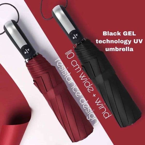 Automatic Folding Vinyl Umbrella, Ten-Bone Is Strong, Windproof and Rainproof, Large Umbrella for Business Use 26Y0304