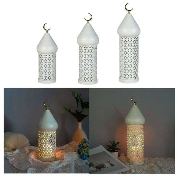 Decorative Candle Holder Ramadan Decoration Metal for Living Room Shelf Desk XJ260305