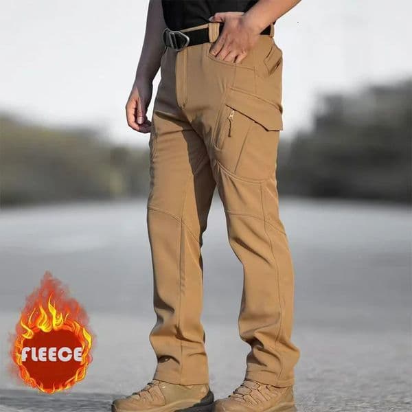 Men Winter Autumn Fleece Waterproof Cargo Pants Hiking Camping Softshell Climbing Casual Warm Tactical Military Combat Trousers 260304