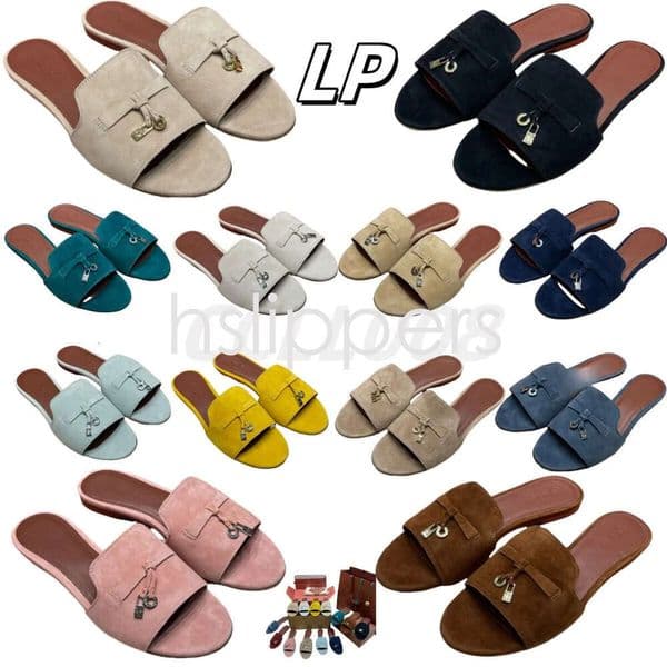 Designer Classic Luxury French Genuine Cow Leather Mules High-end Flat Lazy Casual Slippers for Women Outside Shoes