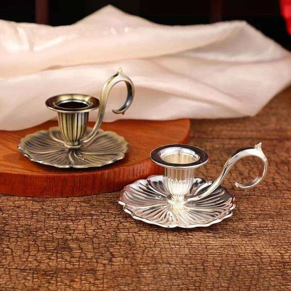 European Style Candlestick Valentines Day Handheld Candle Holders Retro Single Head Candlelight Stand Taper Holder XJ260305