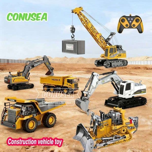 Rc Excavator Bulldozer Truck Toys for Boy 2.4G Remote Control Dumper Engineering Vehicle tractor Crawler Birthday Gift Child C260305