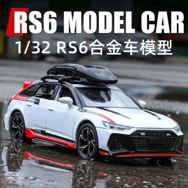 1:32 RS6 Alloy Diecast Metal Sports Car Vehicle Model Sound and Light Kids Toy Gift C260305