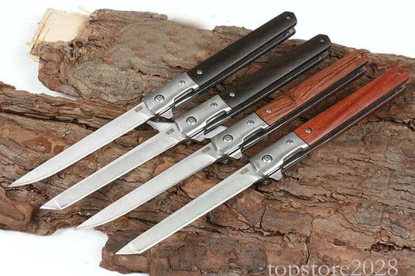 Cheap Ball Bearing Flipper pocket knife Folding 3Cr13 Satin Blade Rosewood + Stainless Steel Handle EDC Pocket Knives Gift Knife