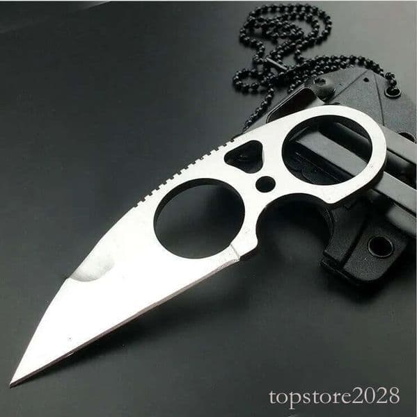 Top Quality Necklace Survival Knife 58-60HRC 9CR18MOV Steel Satin Blade Hunting Tactical Knives Camping Outdoor pocket knife EDC Tools