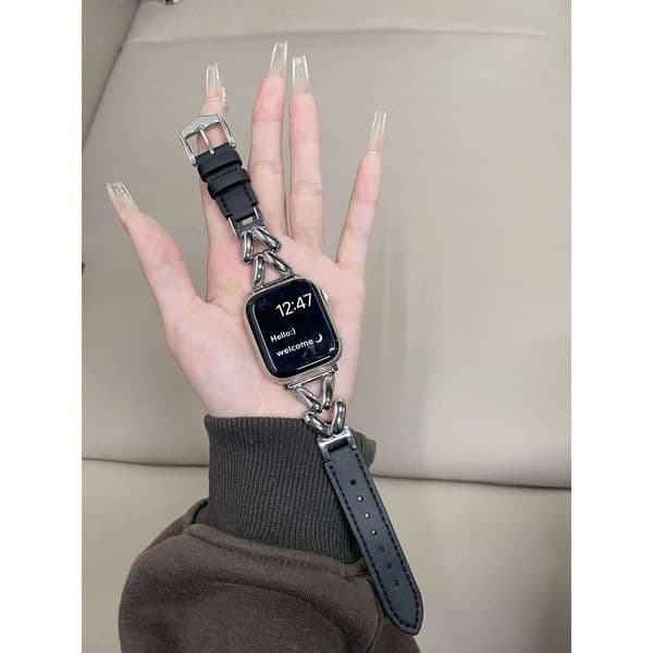 Superior Metal leather loop For Watch band women 11/10/9/8/7/6/5/4/3 SE 38mm 40mm 41mm 42mm 44mm 45mm 46mm 49mm Strap H260305