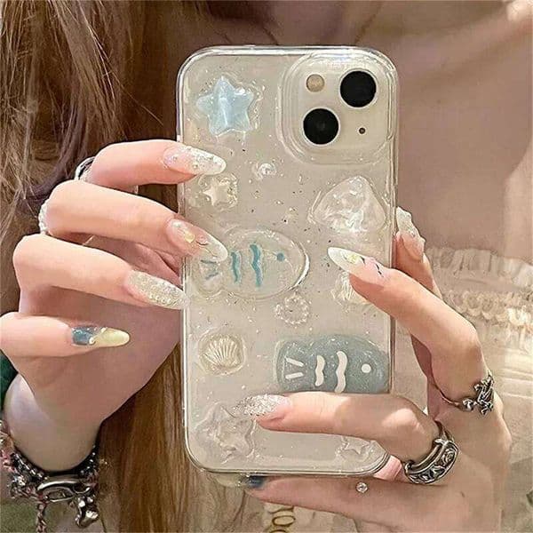 Ocean Shell Small Fish Suitable For iPhone 15 Max Phone Case 14 13 Pro 11 Anti Drop 12 Protective Cover H260305
