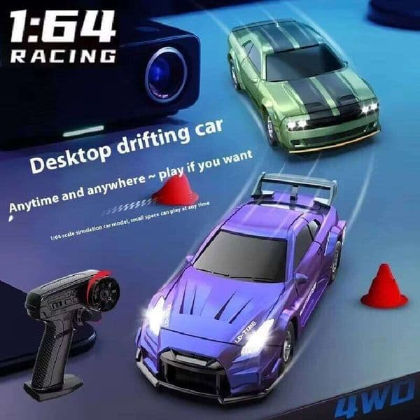 1:64 Scale Remote Control Car Full Function Four-Wheel Drive Drift Racing Desktop Model Toy for Children And Collectors Gifts C260306