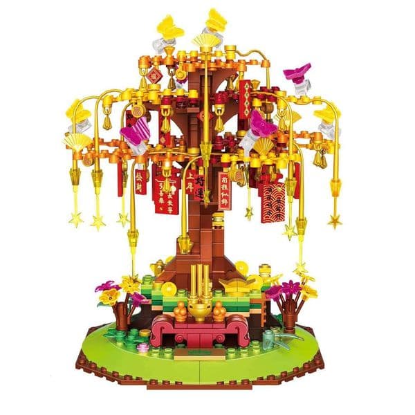 Knew Built Money Tree Mini Building Blocks Series 3D Model Bricks Adult Decoration Children's Toys Gift Blessing Safe & Sound C260306