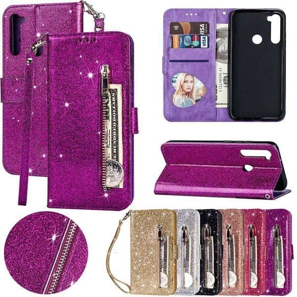 Leather Glitter Flip Stand Wallet Case For Note 12 11 11S 10 9 8 7 12C 10C 9A Poco X5 Pro 13 Lite 12T H260305