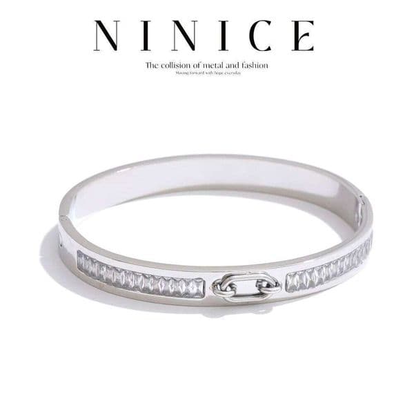 NiNice Stainless Steel Bracelets Jewellery Woman Zirconia Advanced Waterproof Fashion Design Personalized Gift Z260306