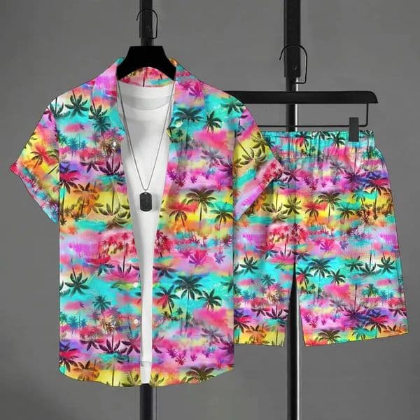Hawaiian Style Mens Shortsleeved Shirt Summer Beach Short Suit Street Casual Y2k Shorts Leisure 260302BANJIA