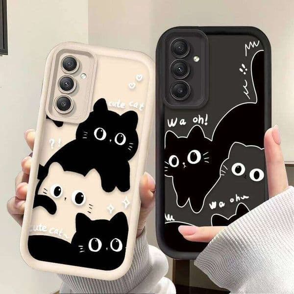 Lovely Black Cat Phone Case For Galaxy A54 A05 A05S A34 A24 A14 A53 A33 A23 A13 A52 A52S A32 A22 A12 A71 A51 A31 A50 H260305