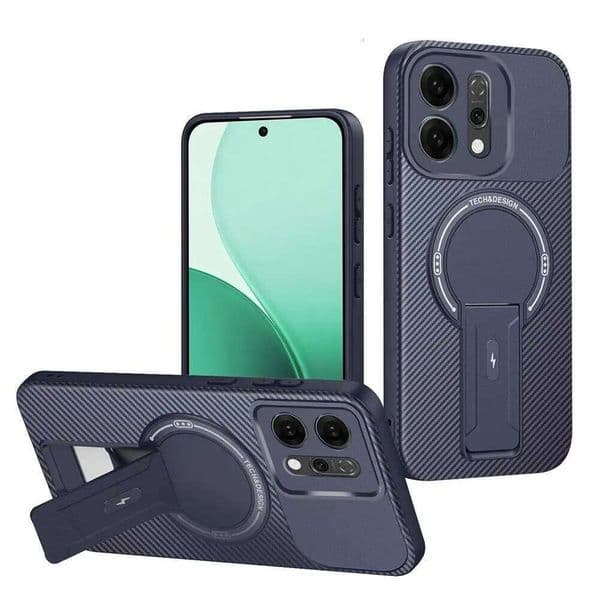 Magnetic Carbon Stand Case For A5X Reno 12 13 13F Realme 14 15 Pro C75 4G F3 5G Wireless Charing Phone Back Cover H260305