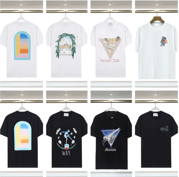 designer men's graffiti short sleeved fashion neutral round neck loose fit street wear cotton pattern printed T-shirt