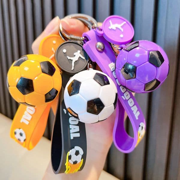 Football Keychain for Fan PVC Soft Glue Soccer Pendant Keychain Accessories Bag Decoration World Cup Souvenirs Key Chain Gifts