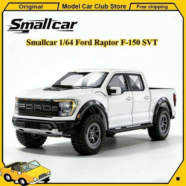 Masdi Smallcar 1/64 Ford Raptor F-150 SVT Silver White Black Alloy Car Model Miniature Diecast Collection Ornament Hobby Gifts Z260307