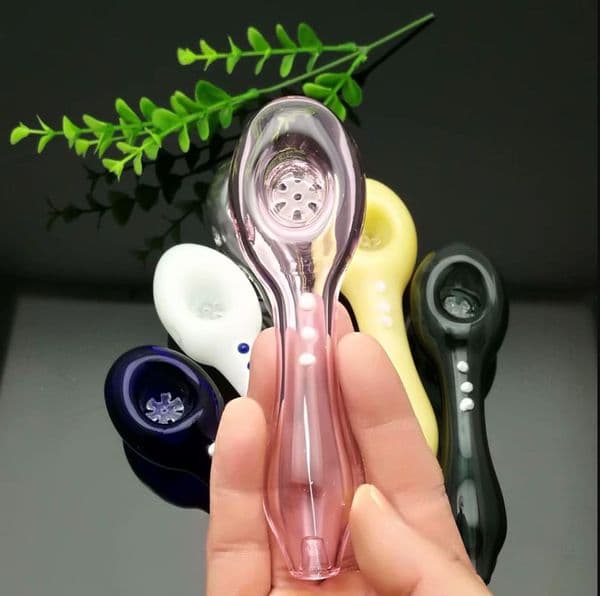 Smoking Pipes New multi color color point glass tobacco pot accessories Hookah glass bongs