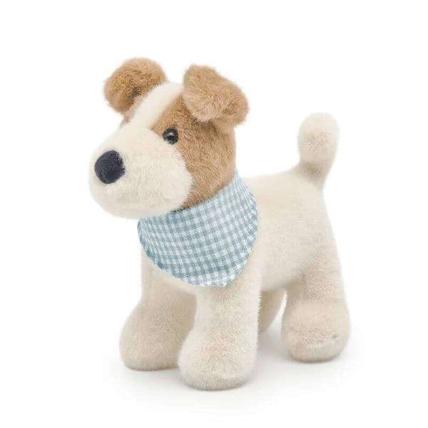 20cm Wire Fox Terrier Plush Toy with Bib-Soft Adorable Dog Stuffed Animal Plushie For Kids Birthday Gift Home Decor H260305