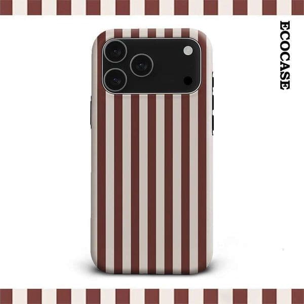 Burgundy Stripes IPhone17 Must-Haves Phone Case for IPhone 17 16 15 14 13 12 11 Pro Max Plus Double-layer Back Cover 26W0307