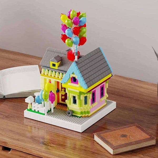 1249pcs Up Balloon Flying Building Blocks Set Creative Colorful House Model Micro Bricks Adult Assembled Toys Kids Gifts C260306