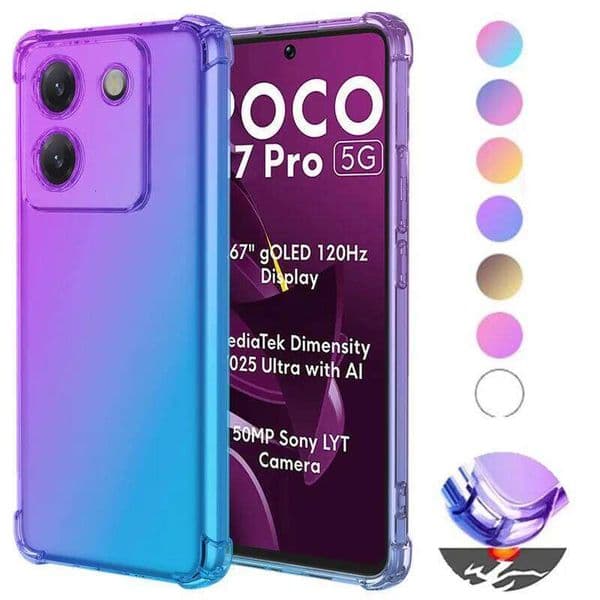 Gradient TPU Case for Poco M7 Pro 5G Protective Shockproof Cover Fundas Coque Capa H260305