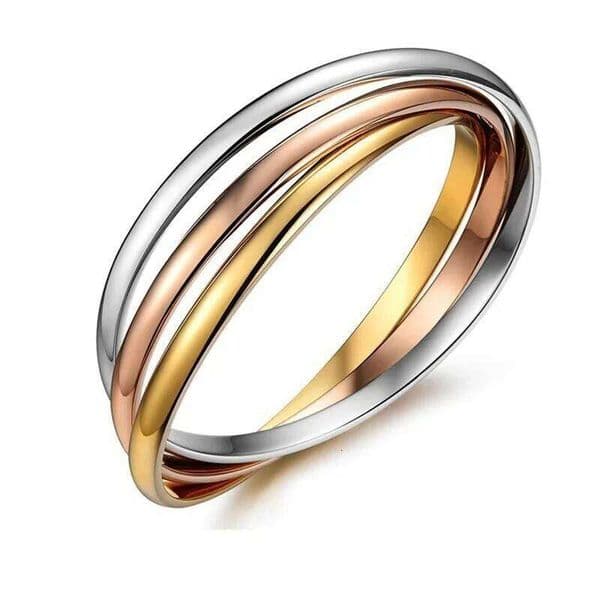 3pcs Set Stainless Steel Tricolor Bangles Women's Third Birthday Bracelet Wedding Anniversary High-end Jewelry Bracelets Gift Z260306