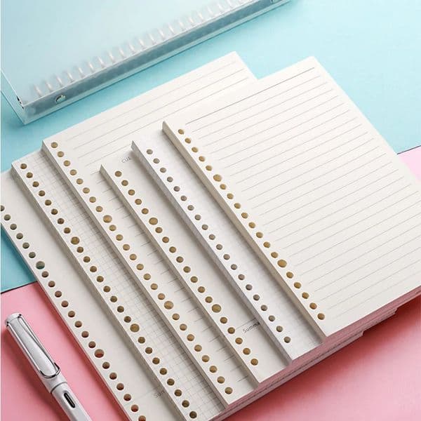 PLRBOK 50 Sheets 100 Pages A5 B5 A4 Loose Leaf Paper Binder Inner Pages 20/26/30 Holes Office Accessories Notebook Stationery 260304