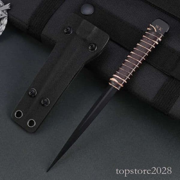 Top Quality 80CRV2 Stainless Steel, Pick with Full Tang pocket knife Leather Handle, for Kitchen, Bars, Bartender, Best Ice Carving Tools