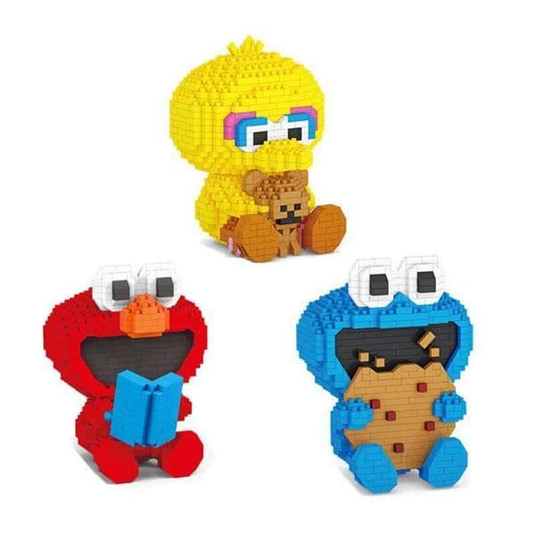 618pcs+ Mini Building Blocks Micro Diamond Bricks Elmo Cookie Monsters Big Bird Figures 3D Model For Children Gift Toys C260306