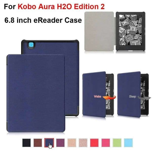 For Kobo Aura H2O Edition 2 Smart Case 6.8 inch eReader Cover Ultra Slim PU Leather Funda Auto Wake/Sleep Protective Shell 26Y0307