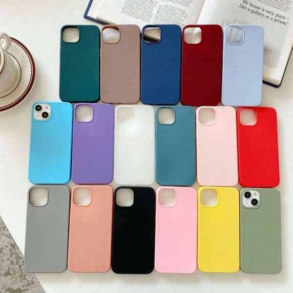 Candy Color Silicone Phone Case Funda For iphone 11 12 Pro Max 13 mini 14 Plus Matte Back Cover Coque H260305