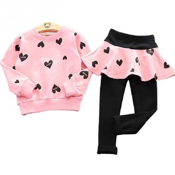 Toddler Girls Clothing Sets Autumn spring Children Girls Clothes T Shirt Skirt Legging Pants Outfits Kids Girls Sport Suit 260306