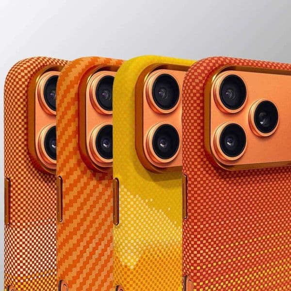 Fashion Orange Plaid Magnetic Case for iPhone 17 Pro Max Carbon Phone Cover Camera Lens Protection Fundas Hard PC Shell H260305
