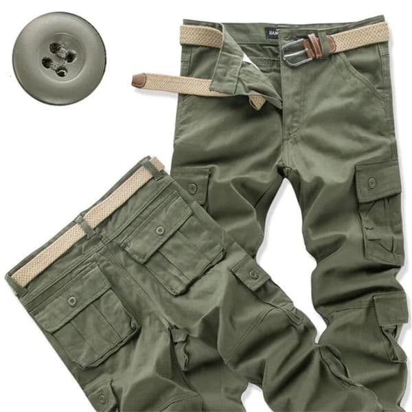 Cargo Pants Men Spring Autumn Cotton Tactical Pants Multi-pockets Washing Loose Long Trousers Man Casual Pants Clothing 260305