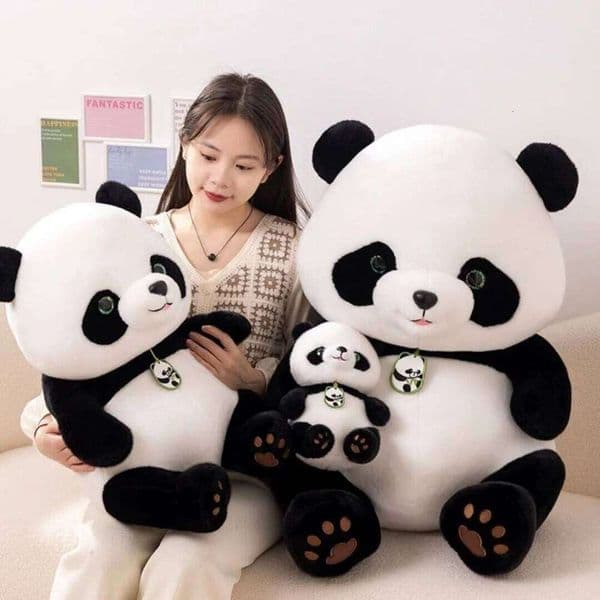 1pc 28cm/11.02in Cute simulated panda plush toy children's sleeping rag for girls children soothing gift doll H260305