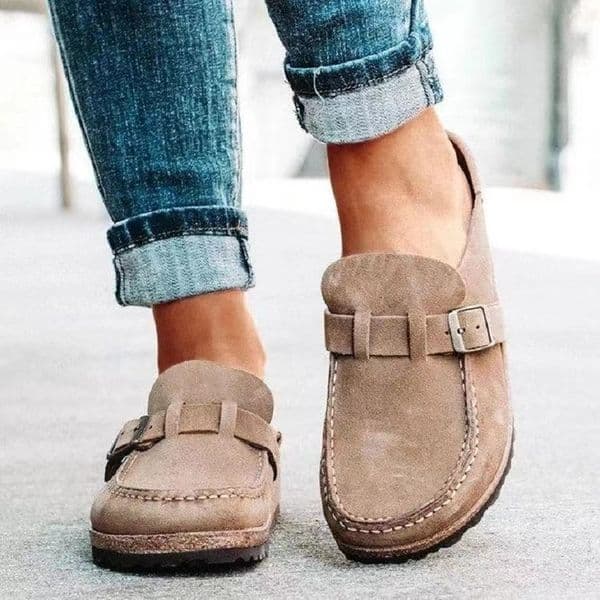 Casual Vintage Womens Flat Slippers EVA PVC Patchwork Scuffs with Buckle Extra Narrow Width Med 1 34i nH eelR u bberOu tsolefo rIn doorOu tdoorBe achHo telSp ortsTr ave
