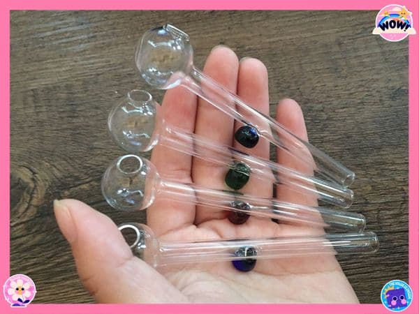 Wholesale cheap mini colorful 4inch glass oil burner pipe smoking bubblers tube nails pipes with different colored balance dot