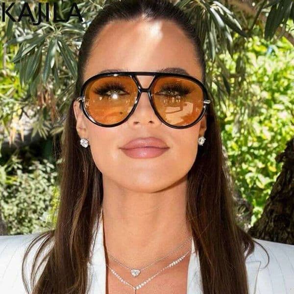 Oversized Oval Punk Pilot Sunglasses Women Big 2025 Luxury Brand Frame Mask Eyewear Shield Sun Glasses For Ladies UV400 Z260306