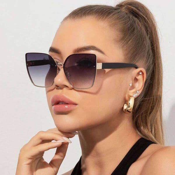 Vintage Square Sunglasses Rimless Frameless Rectangle Shades Gradient Brand Traveling Sun Glasses For Women UV400 Z260306
