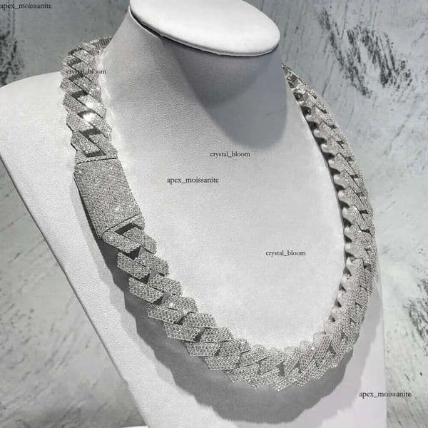 moissanite necklace designer jewelry cuban k chain Iced Out Pass Dia Tester Sterg Sier Necklace Vvs Moissanite chains for men necklaces20mm 71