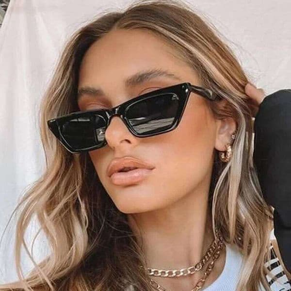 Vintage Cat Eye Sunglasses Woman Retro Shades Black Sun Glasses Female Fashion Small Frame Mirror Square Oculos De Sol Z260306