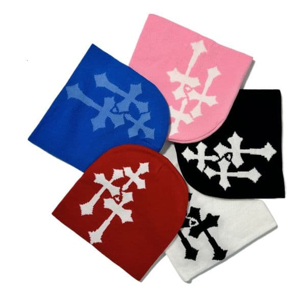 2026 Designer Luxury Brand Popular Cross Jacquard Hat Y2K European And American Fashion Hip-hop Hat Outdoor Sports Street Cold Proof Warm Hat