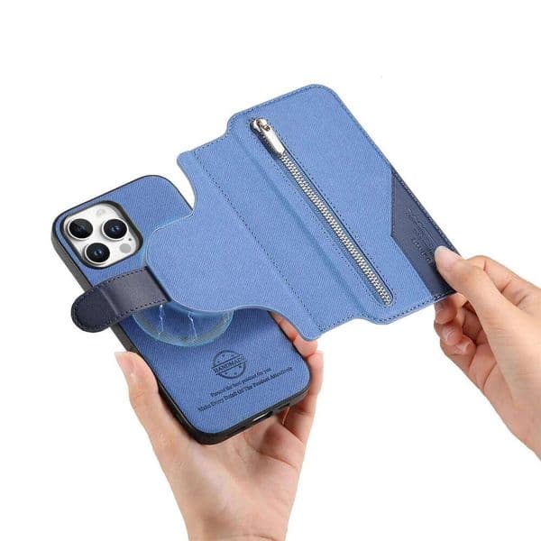 2 in1 Detachable Zipper Leather Wallet Flip Case For iPhone 16 Pro Max 15 14 13 12 11 16E 16Plus RFID Stand Book Cover H260305