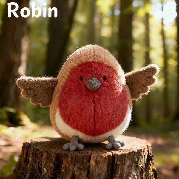 Kawaii Robin Plush Toys Soft Skin-friendly Sleep Companion Realistic Desktop Decorative Item Birthday Gifts For Friends Children W260306 W260306